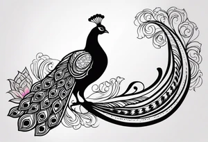 a vibrant peacock tattoo idea