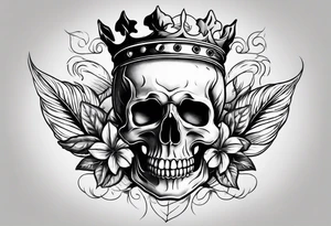 skull with a pot leaf in the background tattoo idea