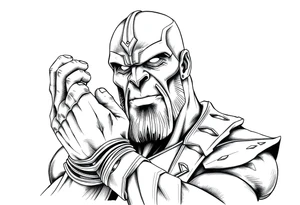 thanos with infinity gaulet tattoo idea