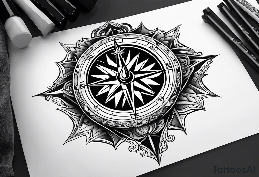compass tattoo idea