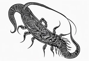 Long legs tribal centipede tattoo idea