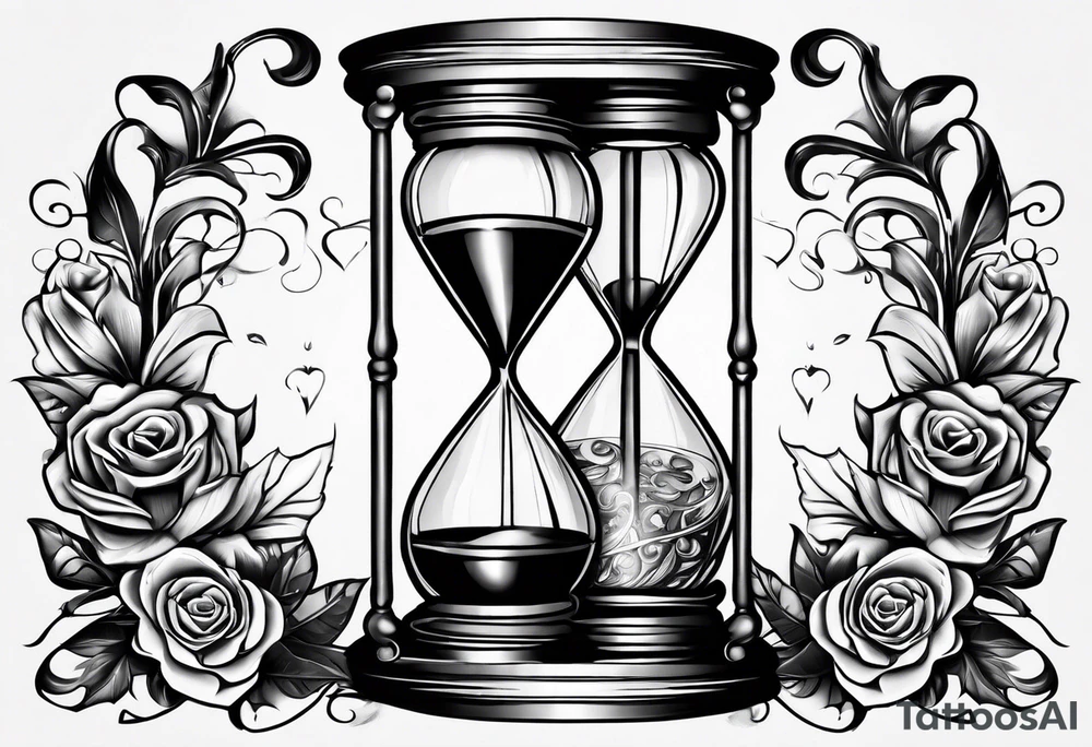 money, hourglass, masculine tattoo idea