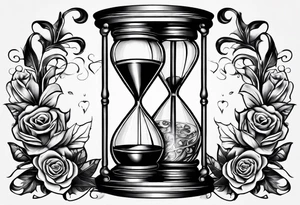 money, hourglass, masculine tattoo idea