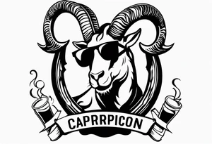 capricorn with sunglasses and shotgun tattoo idea