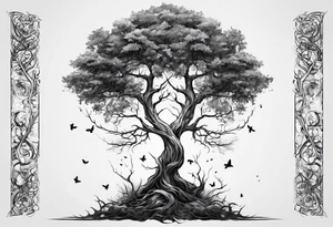 A tree progressing from death to life tattoo idea