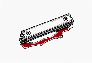 Bloody razor blade tattoo idea