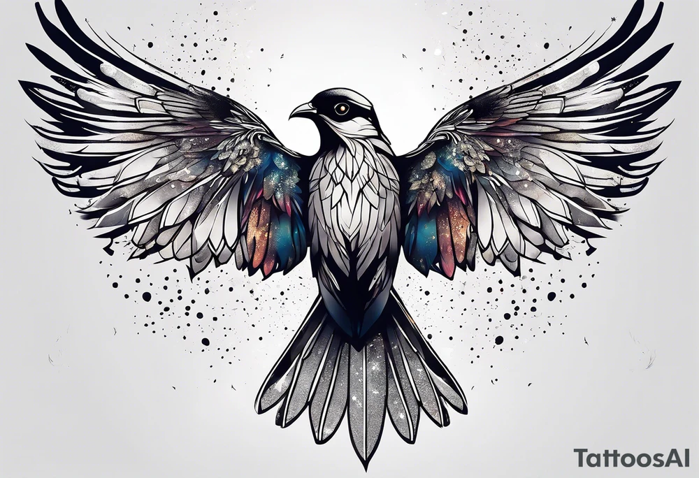 Constellation, bird wing , animal  snow , cross tattoo idea