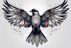 Constellation, bird wing , animal  snow , cross tattoo idea
