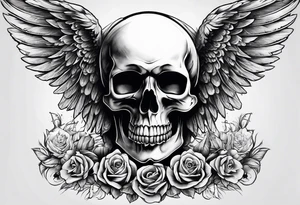 angel of death with a skull head tattoo idea