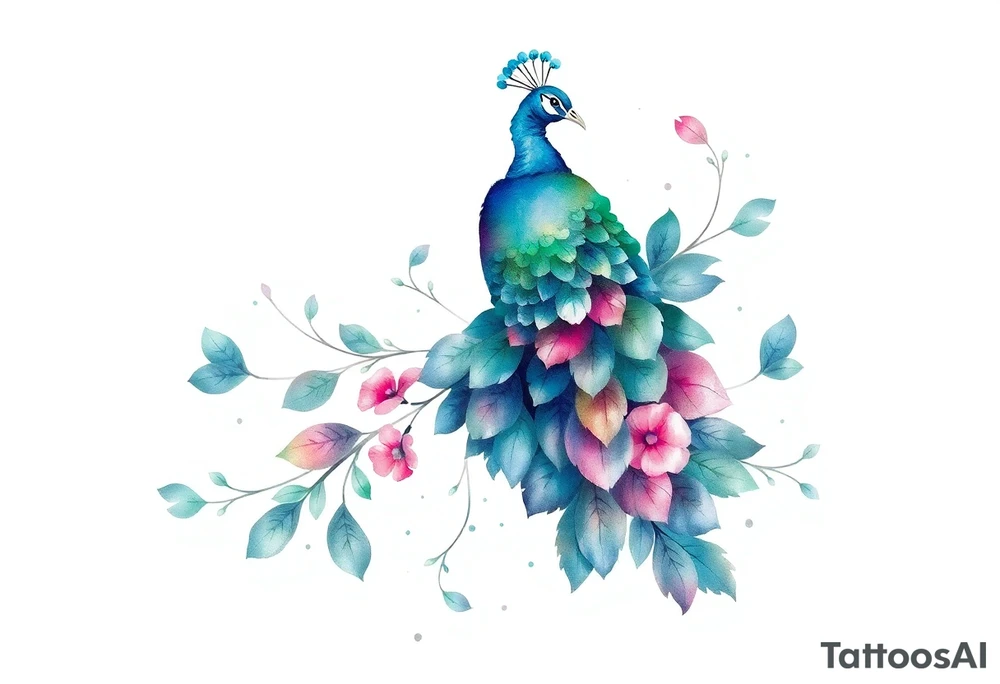Peacock tattoo idea