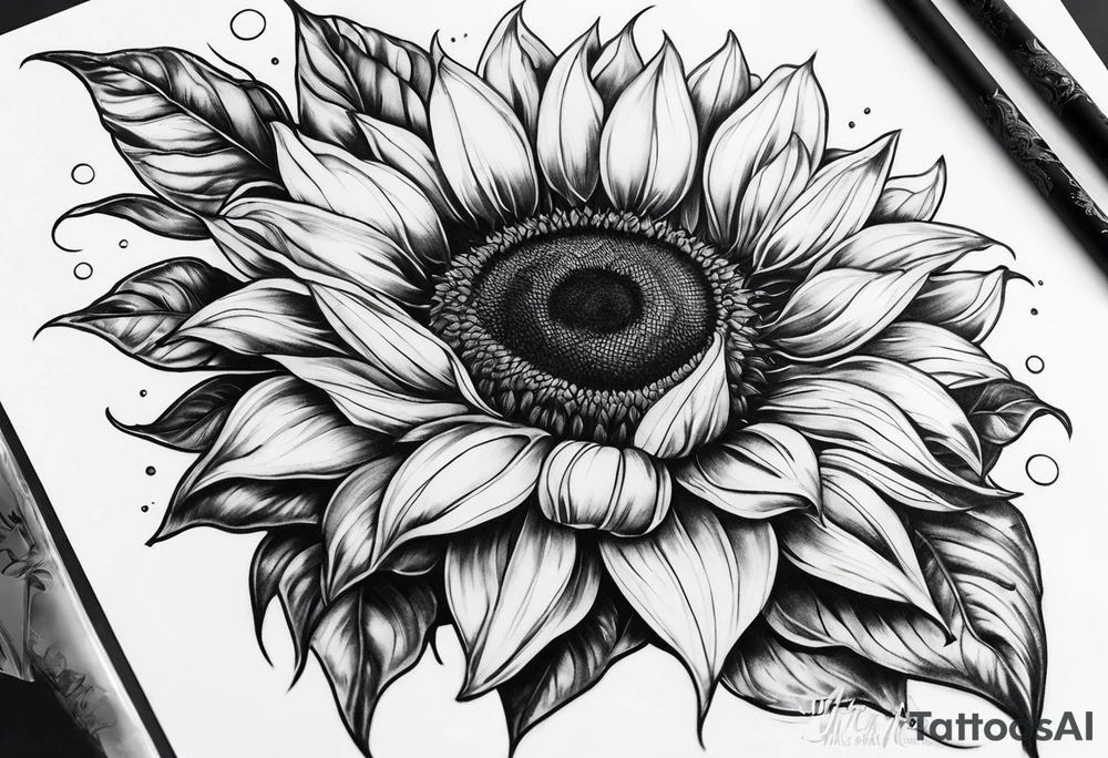 Sunflower arm sleeve tattoo idea