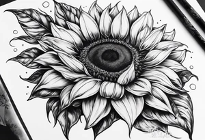 Sunflower arm sleeve tattoo idea