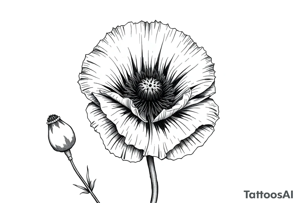 Violetten poppy tried together tattoo idea