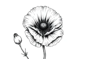 Violetten poppy tried together tattoo idea