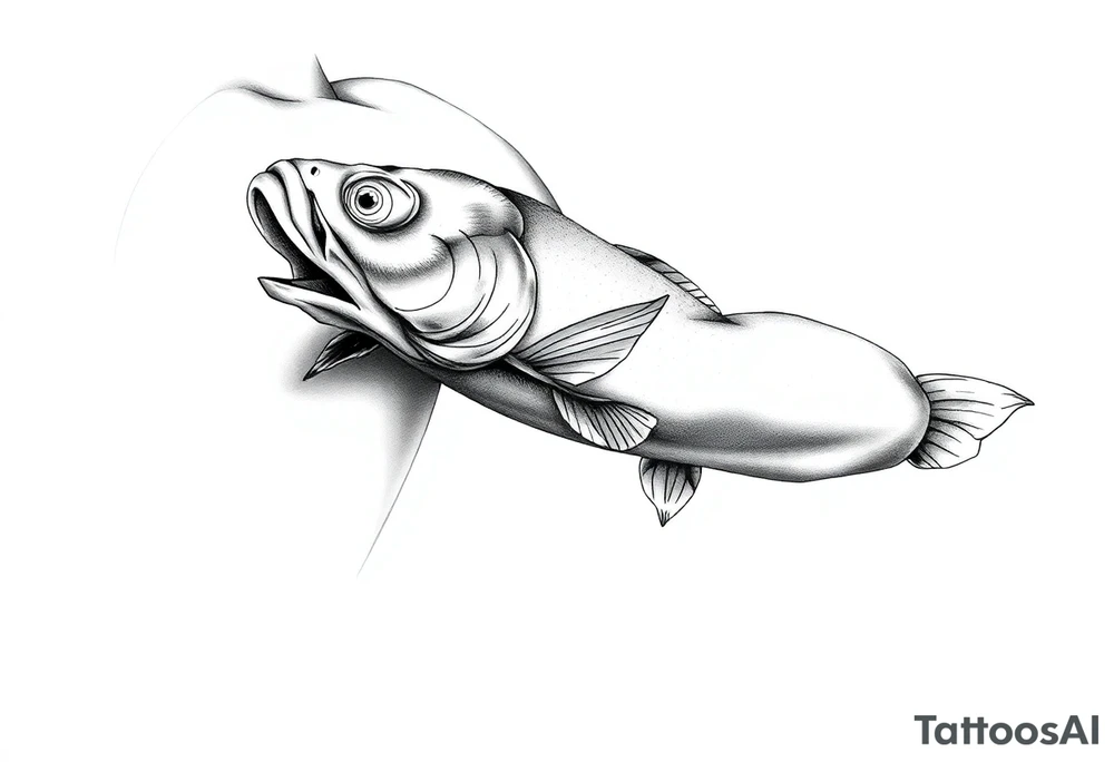 Fish swallowing tattoo idea