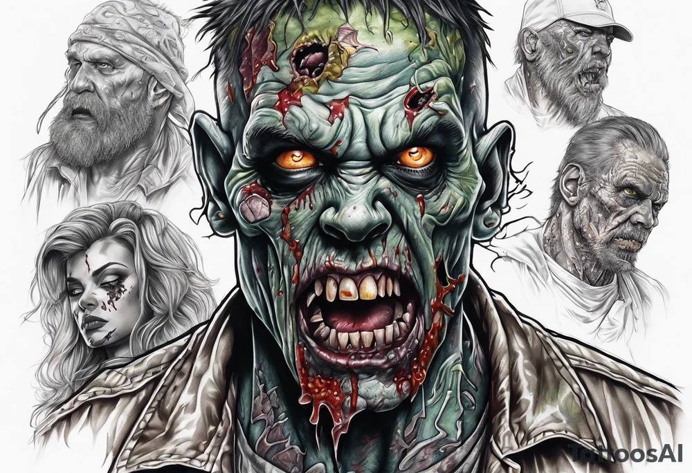 zombie stitching tattoo idea