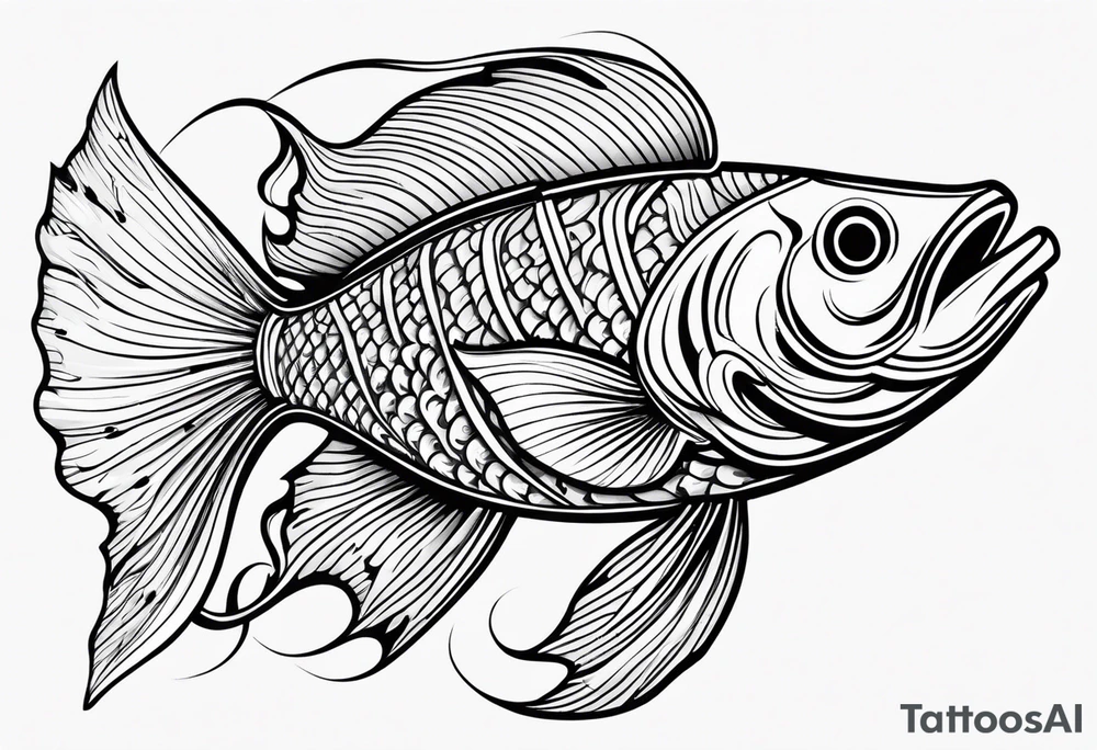 Tribal fish lure tattoo idea
