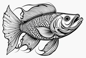 Tribal fish lure tattoo idea
