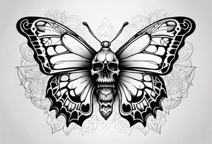 butterfly skull tattoo idea