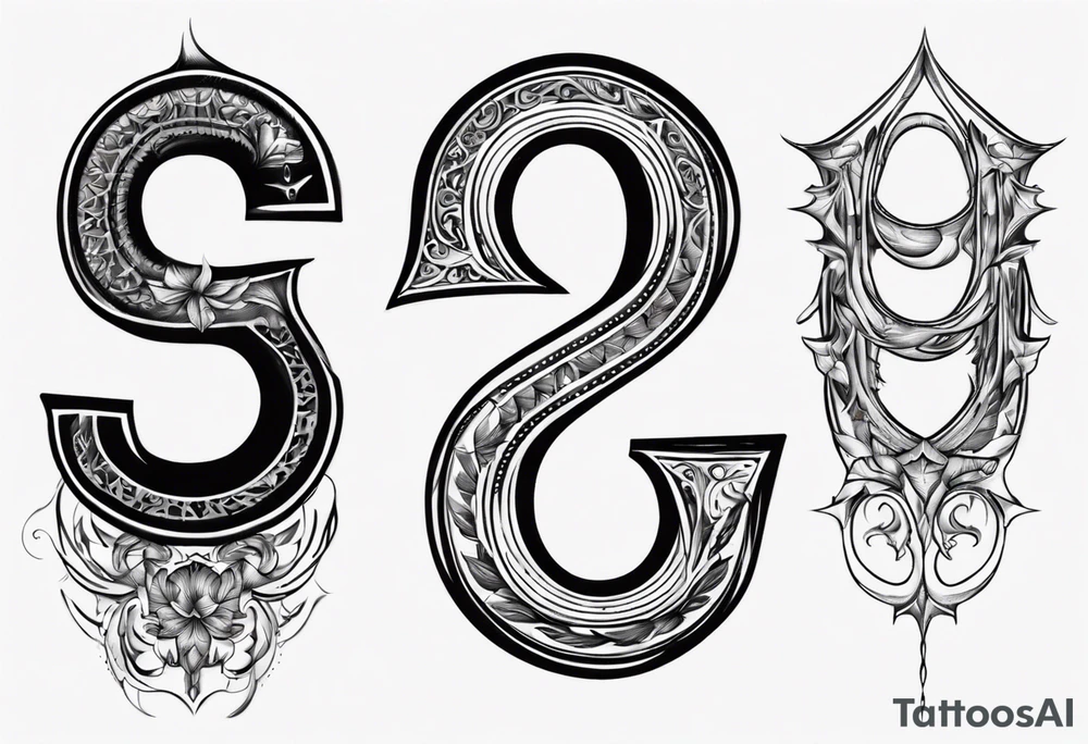 number 9 upside down and right side up connected. 9:16 aspect ratio. tattoo idea number 9 upside down and right side up connected. 9:16 aspect ratio. tattoo idea