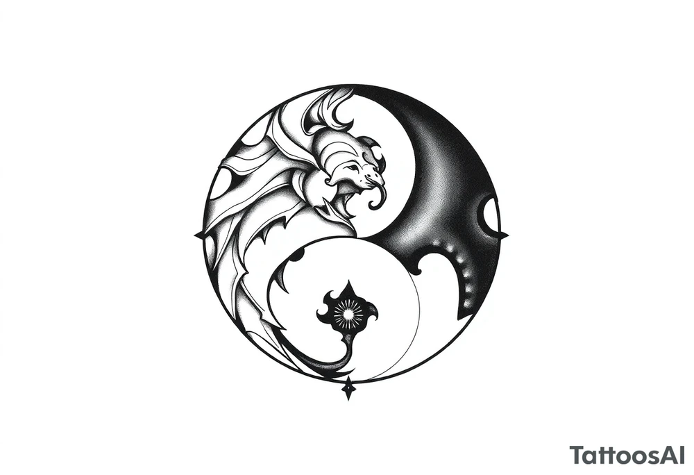 futebol, musica e Yin yang tattoo idea