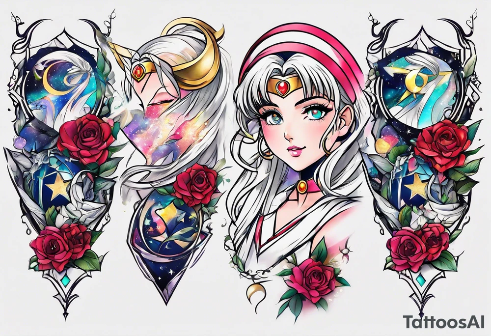 Need a tattoo sketch color on the forearm theme sailor moon tattoo idea