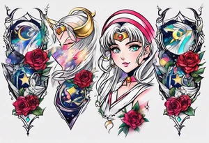 Need a tattoo sketch color on the forearm theme sailor moon tattoo idea