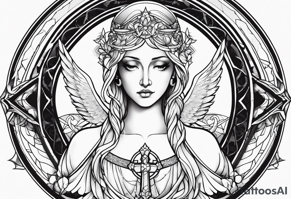 angelic religious tattoo tattoo idea