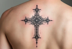 Cross with jewels tattoo idea