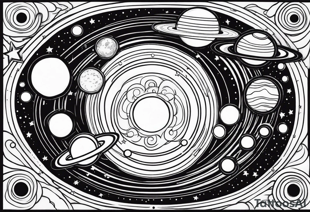 A solar system tattoo idea