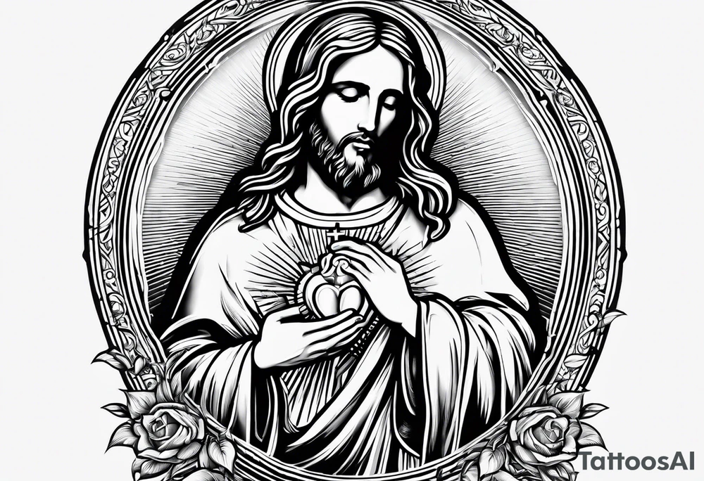 Sacred heart of Jesus Catholic. tattoo idea