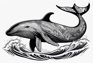 Hawaiian breaching whale tattoo idea