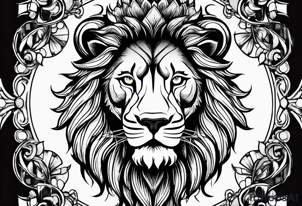 Lion and strength tattoo idea