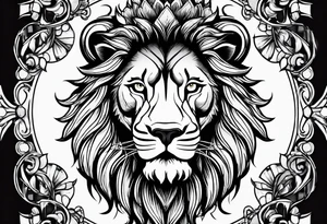 Lion and strength tattoo idea