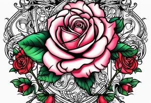 detroit city , with virgo symbol and roses tattoo idea
