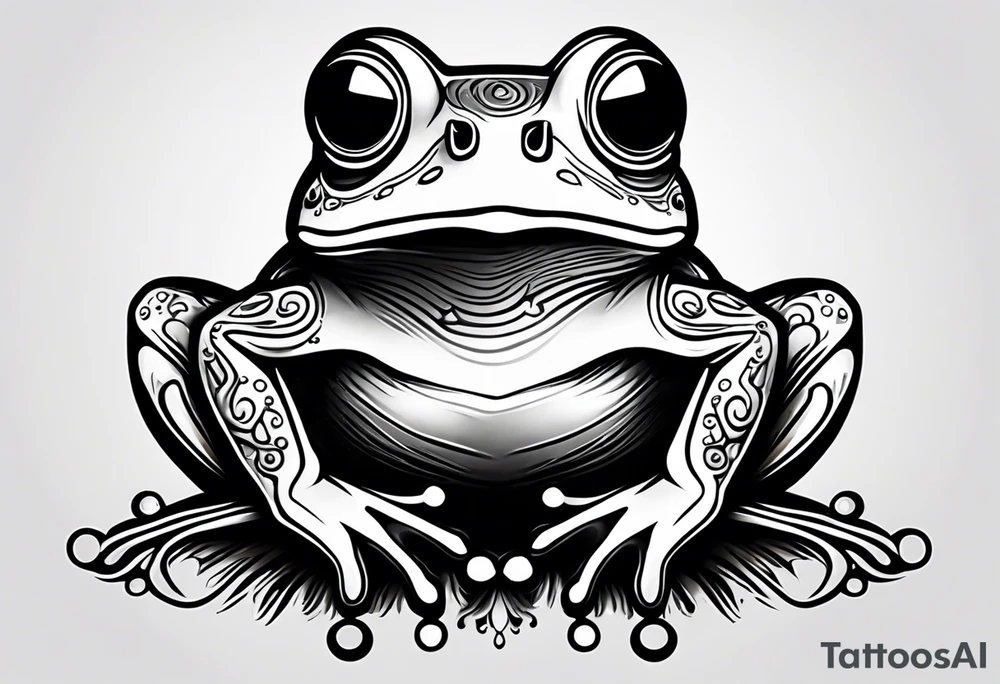 Retro frog tattoo idea