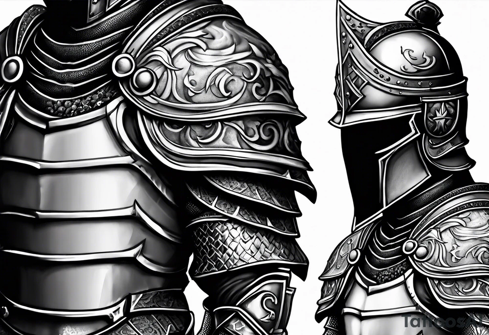 knight with heavy armor tattoo idea