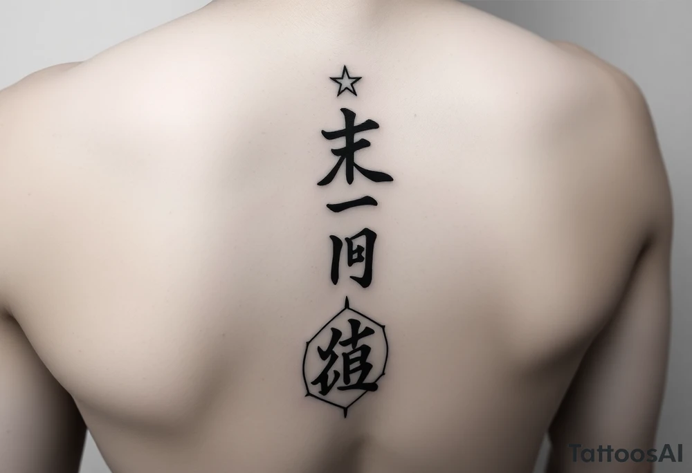 Fred in katakana with a star around it vertically on my side tattoo idea