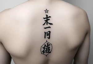 Fred in katakana with a star around it vertically on my side tattoo idea