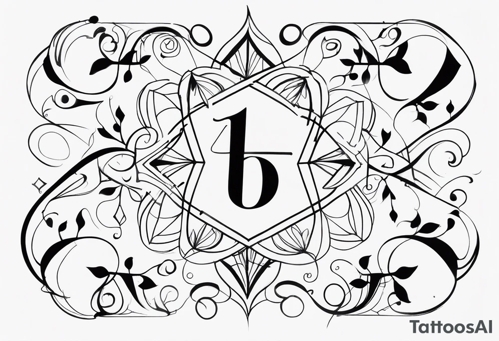 ⅓ fraction with simple flourishes or design elements around the numbers tattoo idea