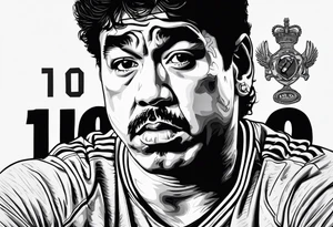 Maradona with number 10 tattoo idea