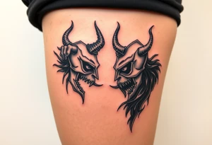 Something representing madness amd genius, good and evil, light and dark tattoo idea