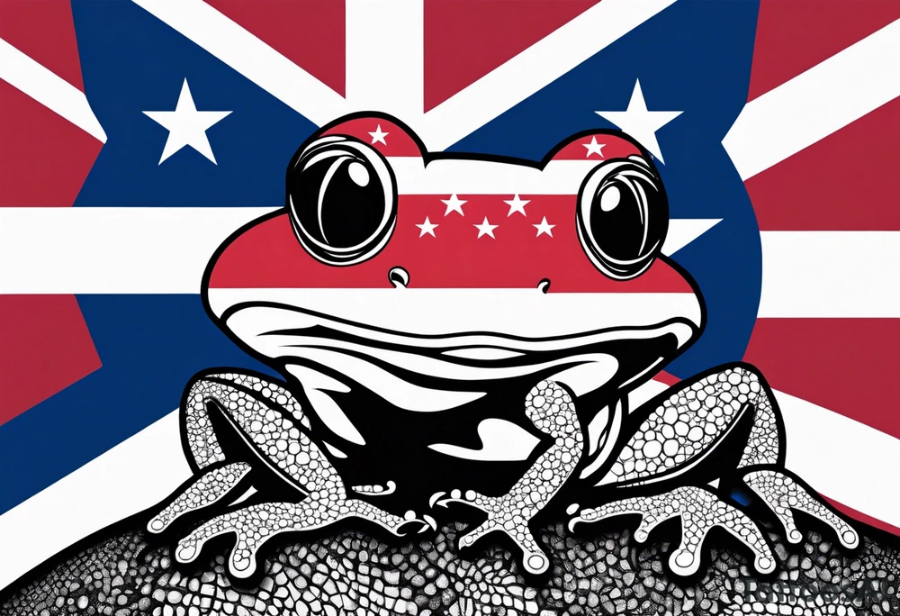 coqui wearing flag of puerto Rico. tattoo idea