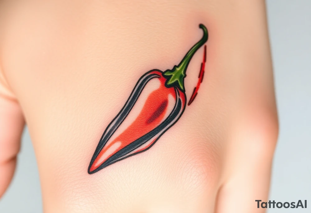 Chili pepper fire tattoo idea