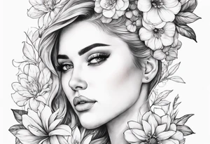 gentle flowers on front neck tattoo idea