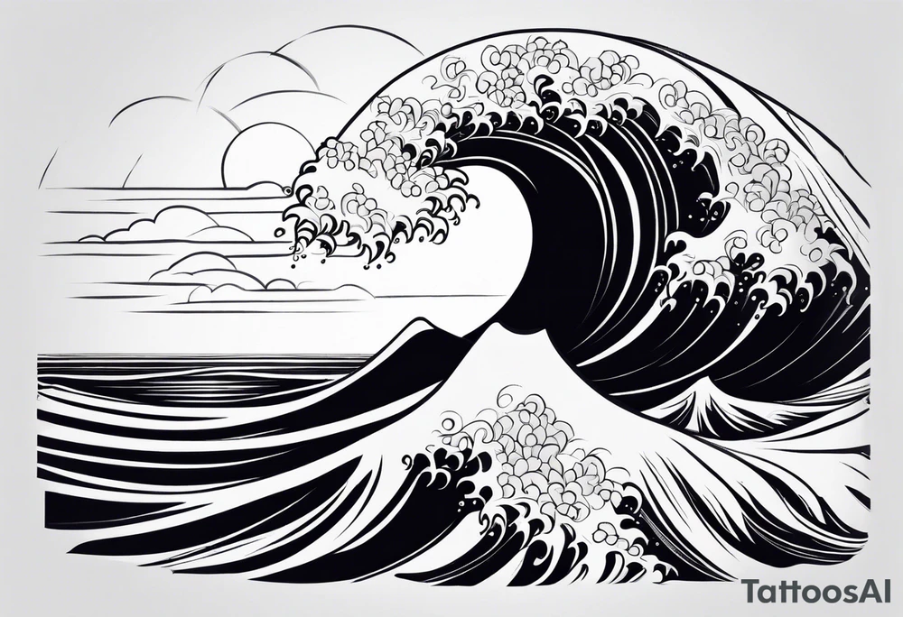 wave background tattoo idea