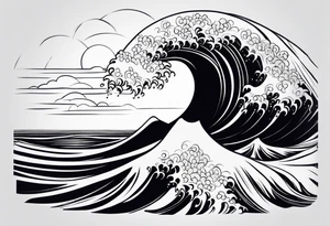 wave background tattoo idea