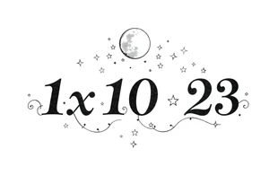 1x10^23 surrounded by cascade of stars and moon tattoo idea