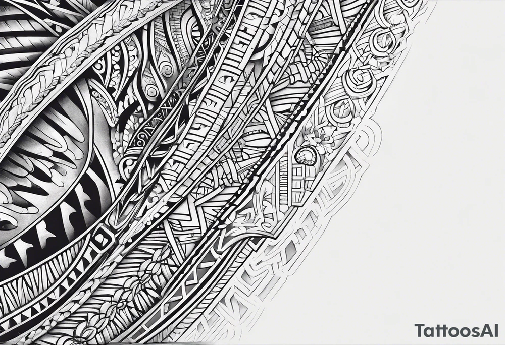 Polynesian tribal pattern forearm tattoo idea