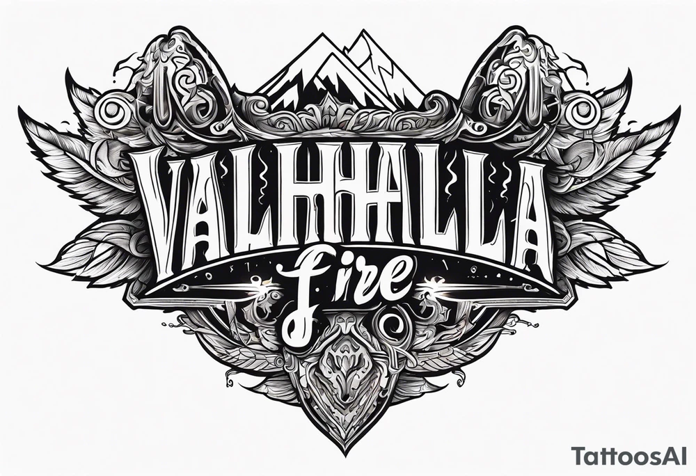 Valhalla on fire tattoo idea